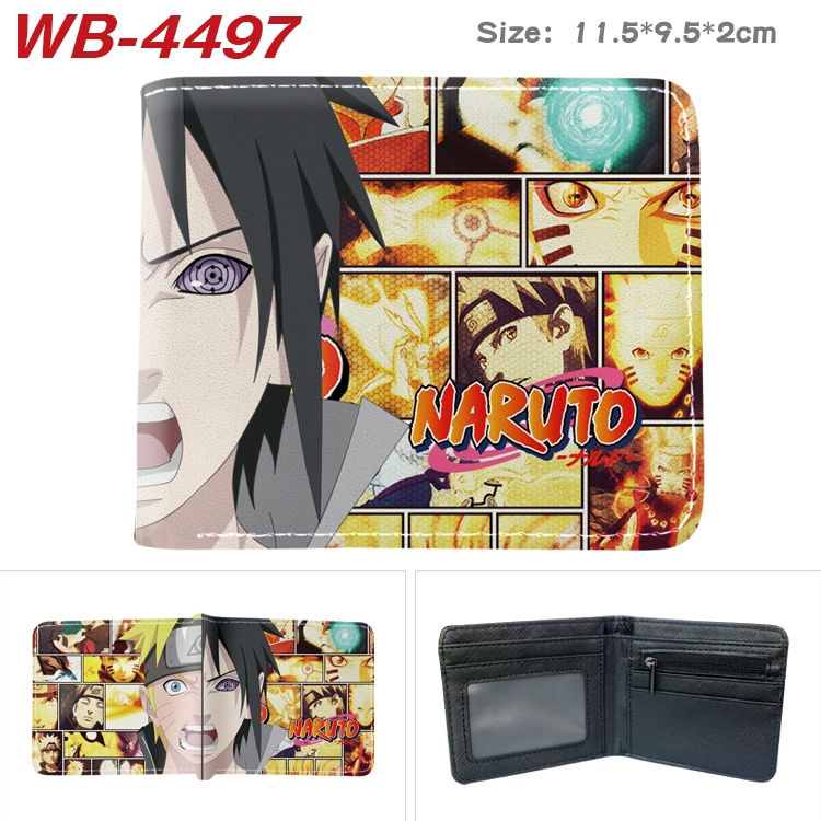 Naruto Animation color PU leather half fold wallet 11.5X9X2CM WB-4497A