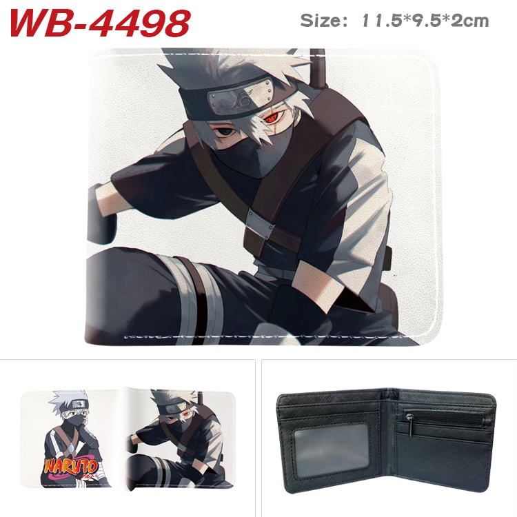 Naruto Animation color PU leather half fold wallet 11.5X9X2CM WB-4498A