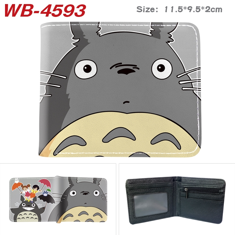 TOTORO Animation color PU leather half fold wallet 11.5X9X2CM WB-4593A