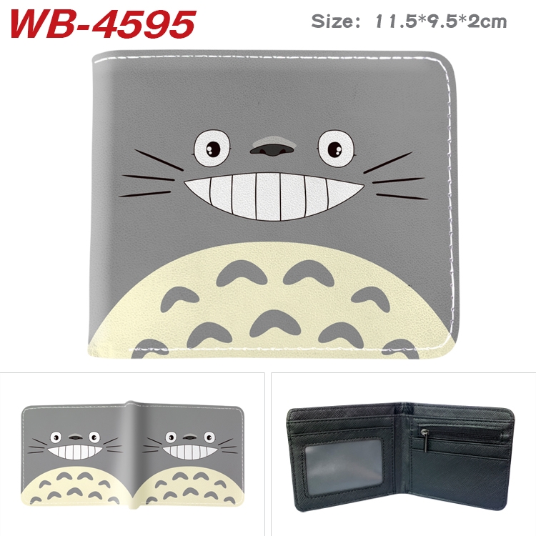 TOTORO Animation color PU leather half fold wallet 11.5X9X2CM WB-4595A