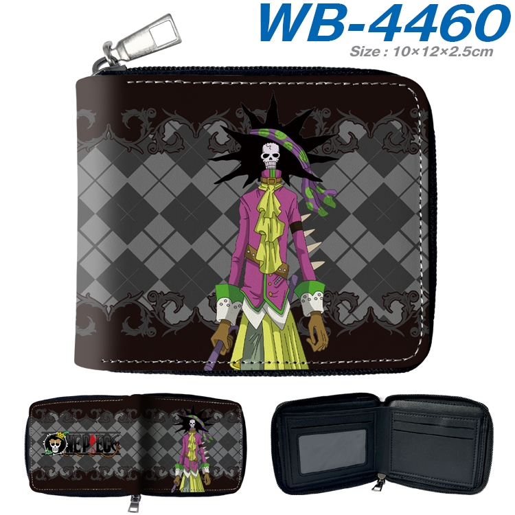 One Piece Anime full-color short full zip two fold wallet 10x12x2.5cm WB-4460A