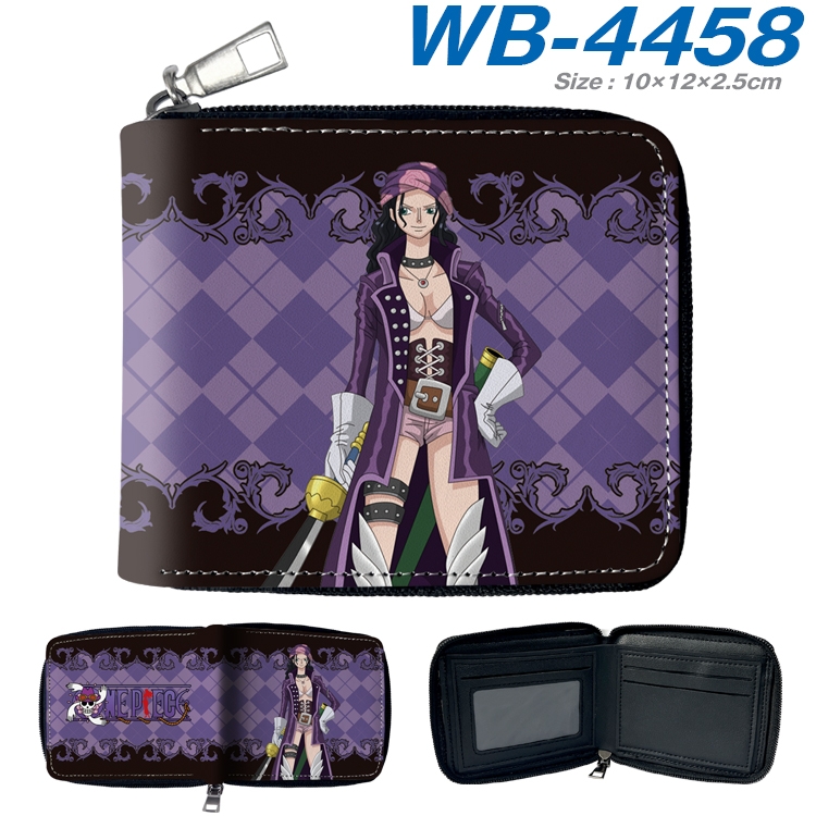 One Piece Anime full-color short full zip two fold wallet 10x12x2.5cm WB-4458A