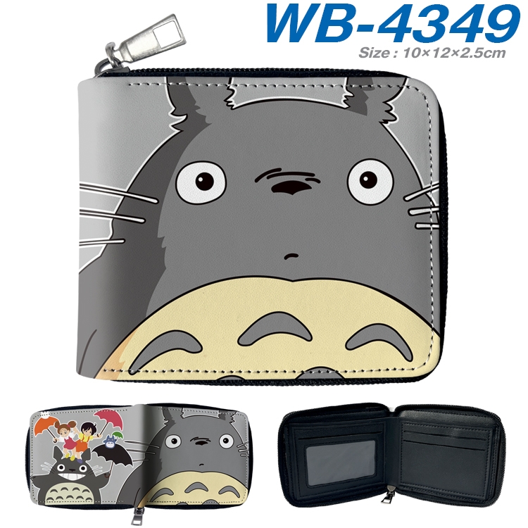 TOTORO Anime full-color short full zip two fold wallet 10x12x2.5cm WB-4349A