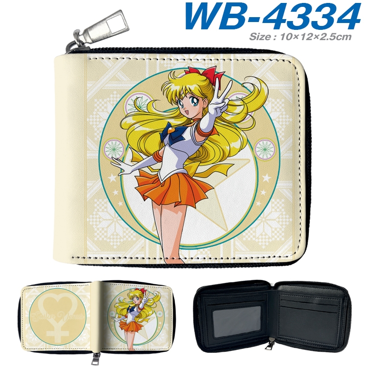sailormoon Anime full-color short full zip two fold wallet 10x12x2.5cm WB-4334A