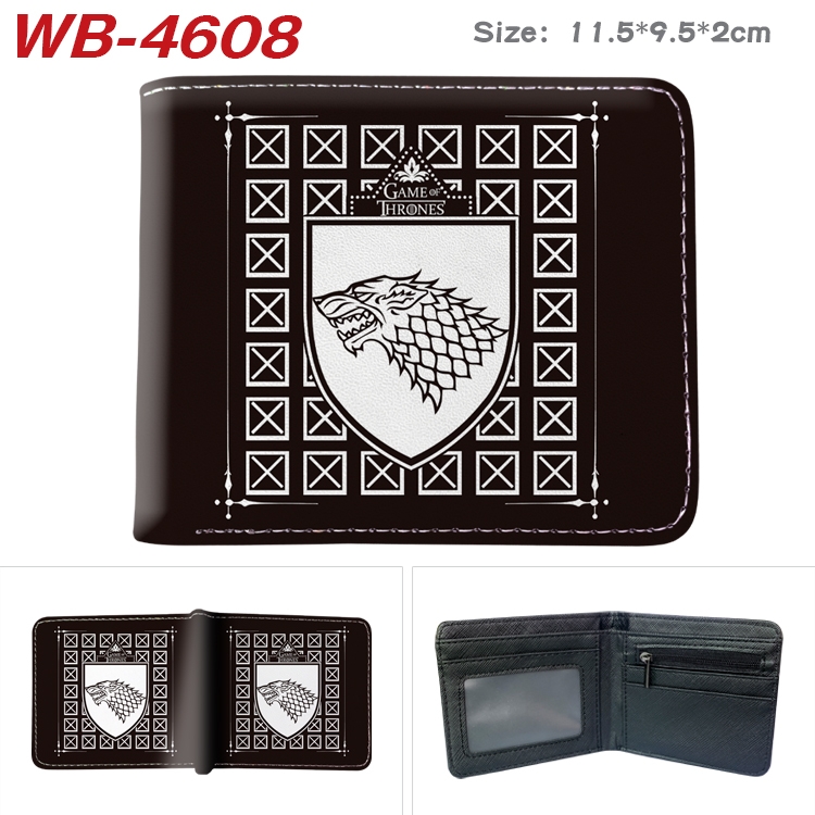 Game of Thrones Animation color PU leather half fold wallet 11.5X9X2CM WB-4608A