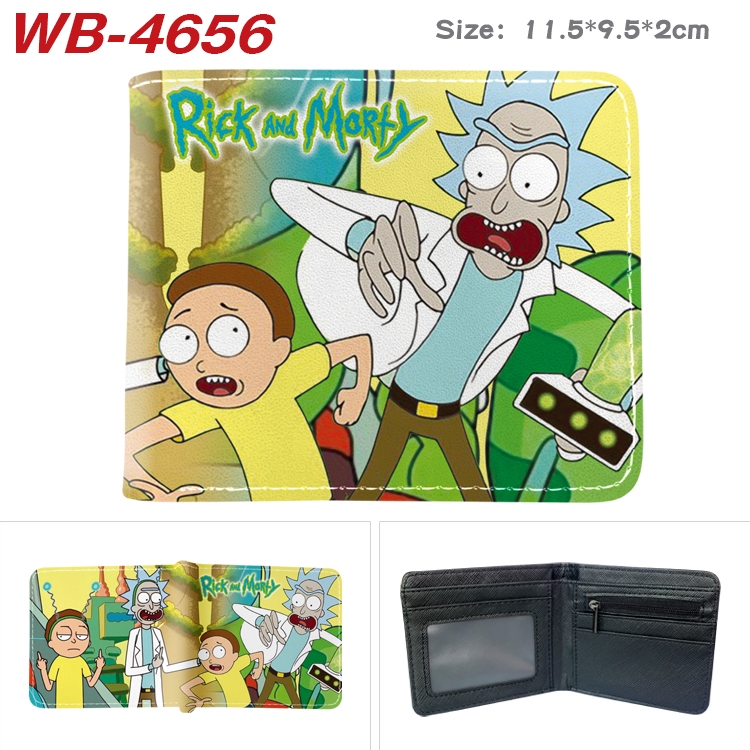 Rick and Morty Animation color PU leather half fold wallet 11.5X9X2CM WB-4656A