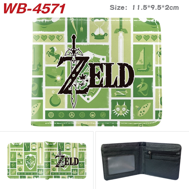The Legend of Zelda Animation color PU leather half fold wallet 11.5X9X2CM WB-4571A