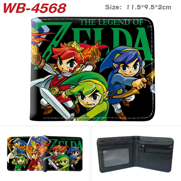 The Legend of Zelda Animation color PU leather half fold wallet 11.5X9X2CM WB-4568A