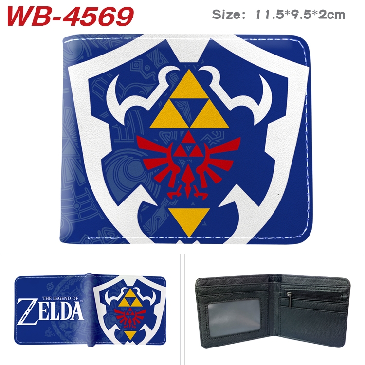 The Legend of Zelda Animation color PU leather half fold wallet 11.5X9X2CM WB-4569A