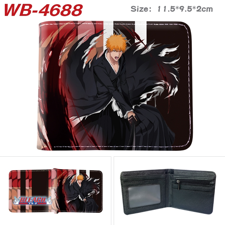 Bleach Animation color PU leather half fold wallet 11.5X9X2CM WB-4688A