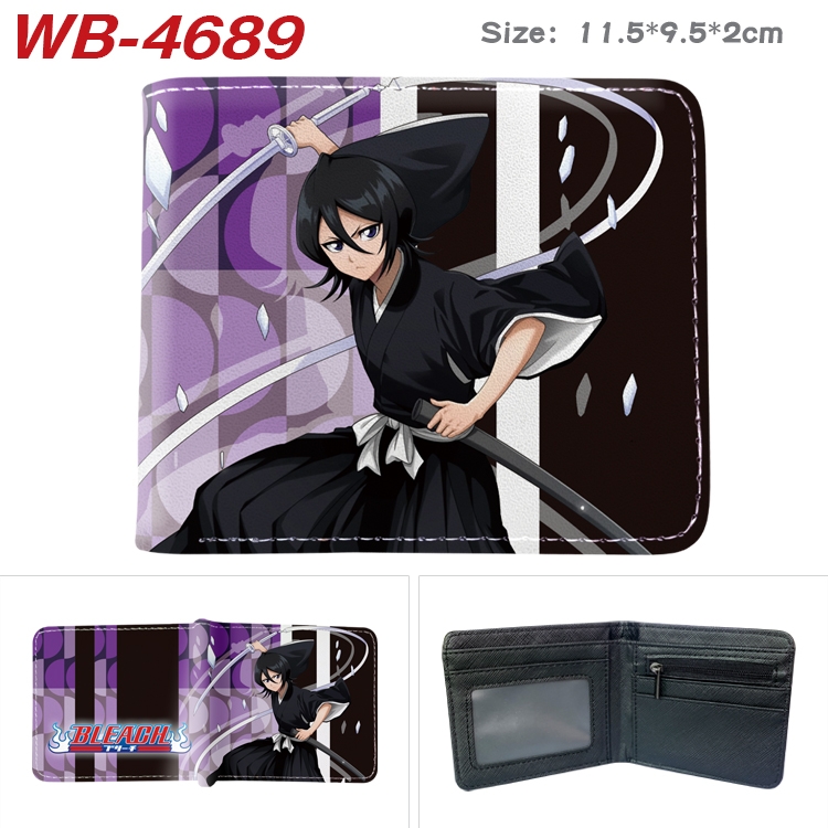 Bleach Animation color PU leather half fold wallet 11.5X9X2CM WB-4689A