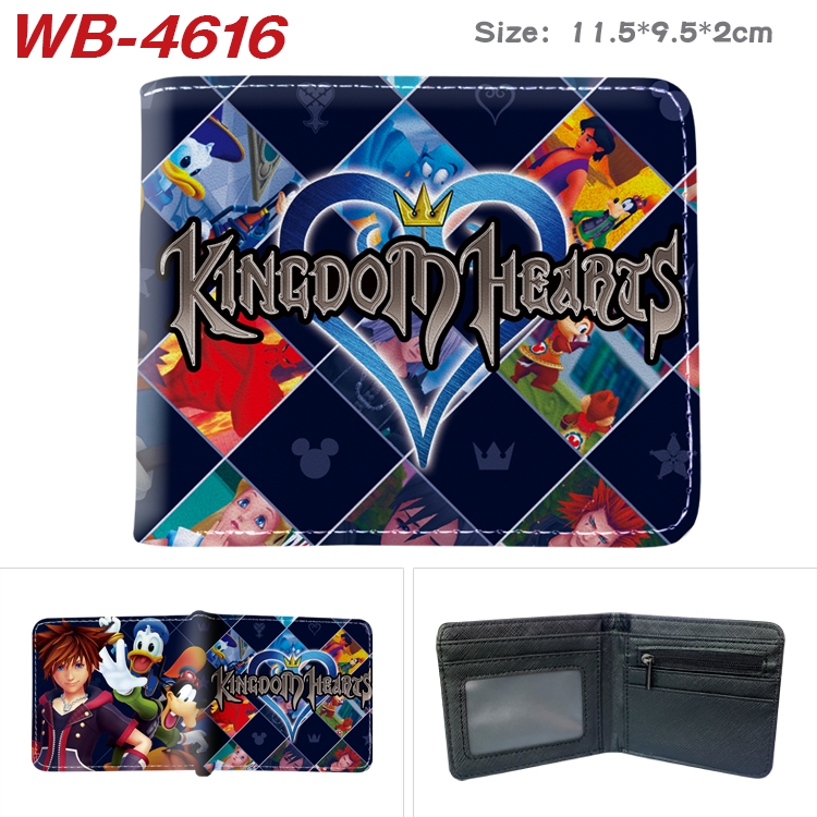 kingdom hearts Animation color PU leather half fold wallet 11.5X9X2CM WB-4616A