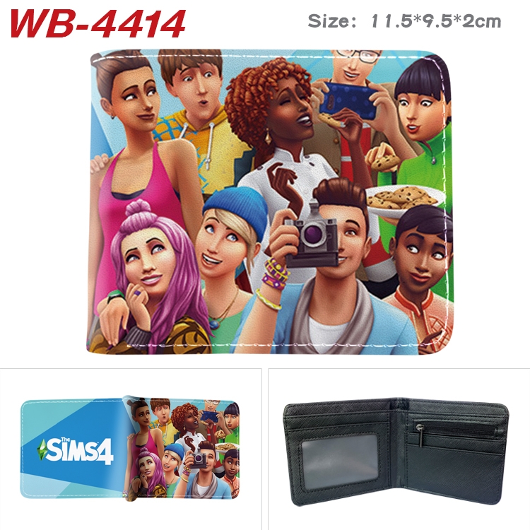 SimCity Animation color PU leather half fold wallet 11.5X9X2CM WB-4414A