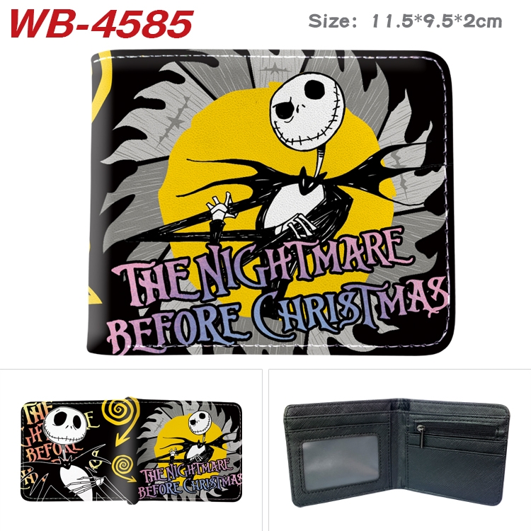 The Nightmare Before Christmas Animation color PU leather half fold wallet 11.5X9X2CM WB-4585A