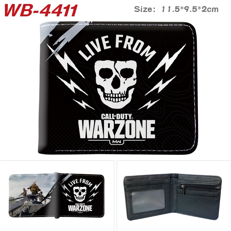 Call of Duty Animation color PU leather half fold wallet 11.5X9X2CM WB-4411A