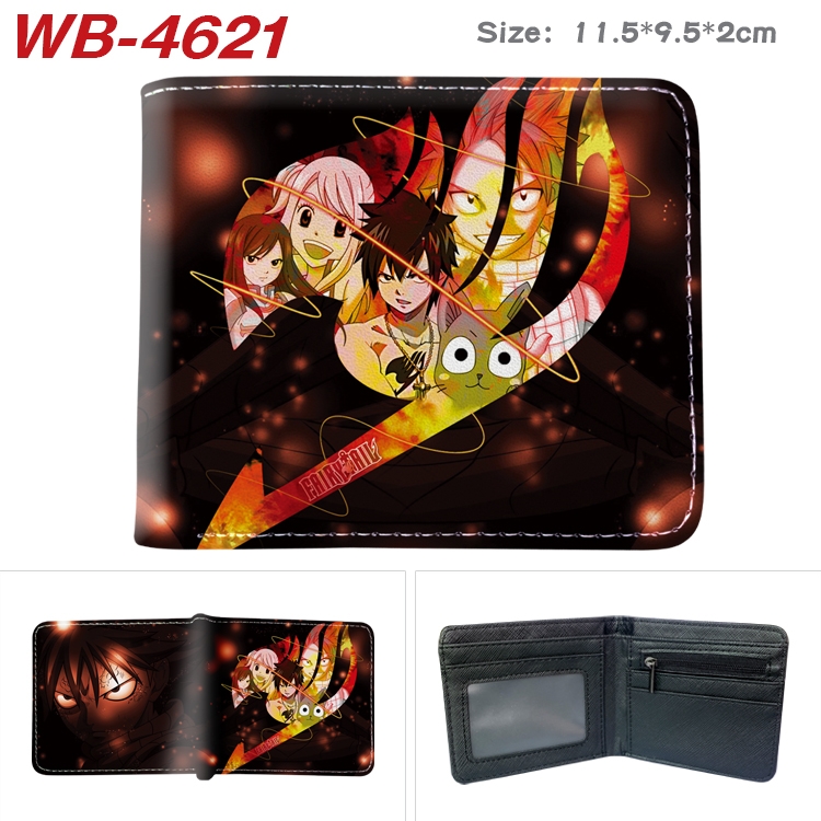 Fairy tail Animation color PU leather half fold wallet 11.5X9X2CM WB-4621A