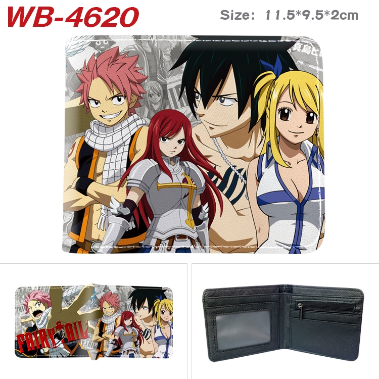 Fairy tail Animation color PU leather half fold wallet 11.5X9X2CM WB-4620A