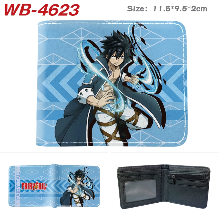 Fairy tail Animation color PU leather half fold wallet 11.5X9X2CM WB-4623A
