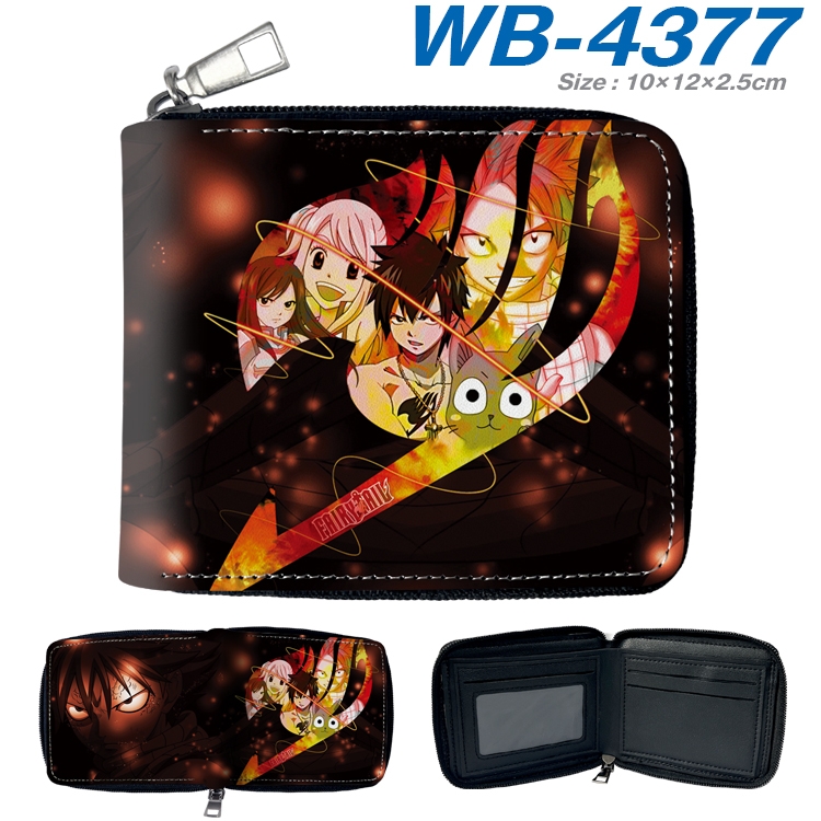 Fairy tail Anime full-color short full zip two fold wallet 10x12x2.5cm WB-4377A