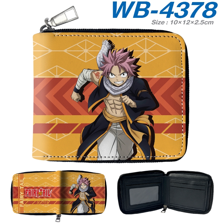 Fairy tail Anime full-color short full zip two fold wallet 10x12x2.5cm WB-4378A
