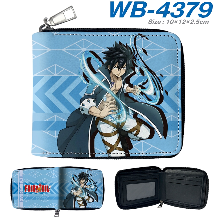 Fairy tail Anime full-color short full zip two fold wallet 10x12x2.5cm WB-4379A