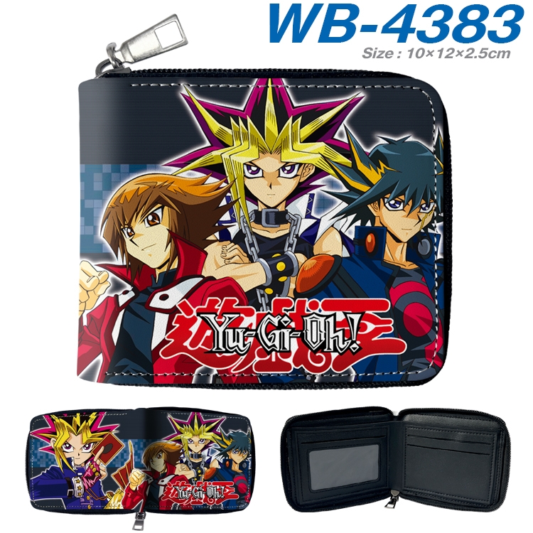 Yugioh Anime full-color short full zip two fold wallet 10x12x2.5cm WB-4383A