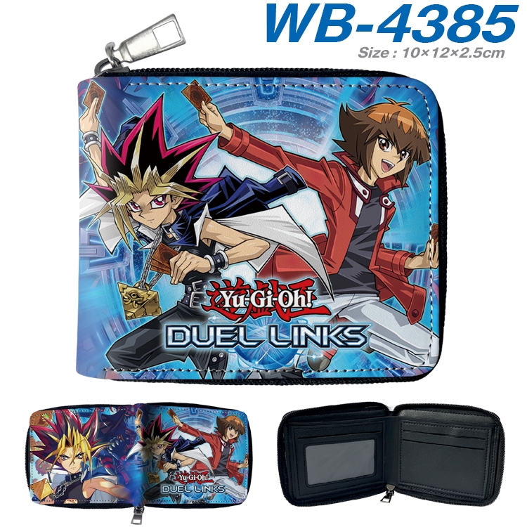 Yugioh Anime full-color short full zip two fold wallet 10x12x2.5cm WB-4385A