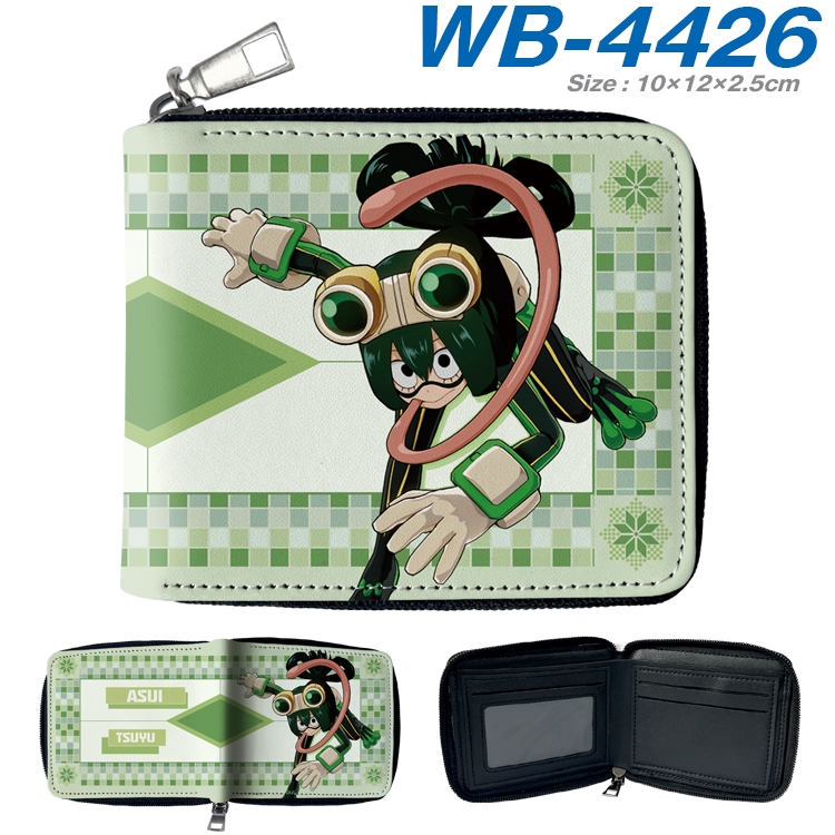 My Hero Academia Anime full-color short full zip two fold wallet 10x12x2.5cmWB-4426A