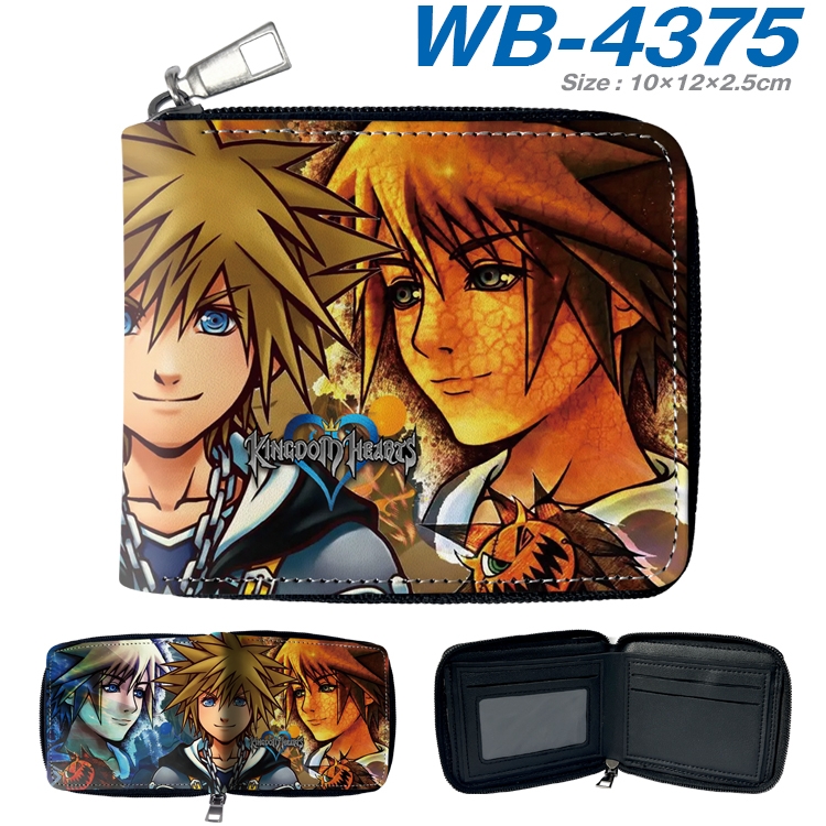 kingdom hearts Anime full-color short full zip two fold wallet 10x12x2.5cm WB-4375A