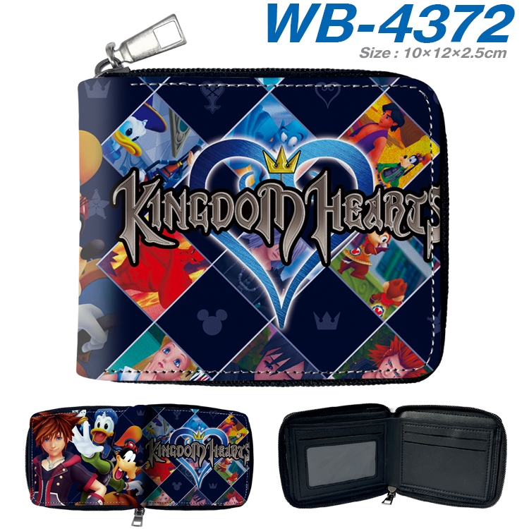kingdom hearts Anime full-color short full zip two fold wallet 10x12x2.5cm WB-4372A
