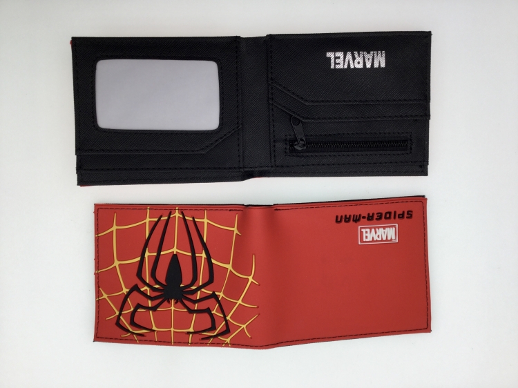 Spiderman Animation peripheral PVC plastic short half discount wallet wallet