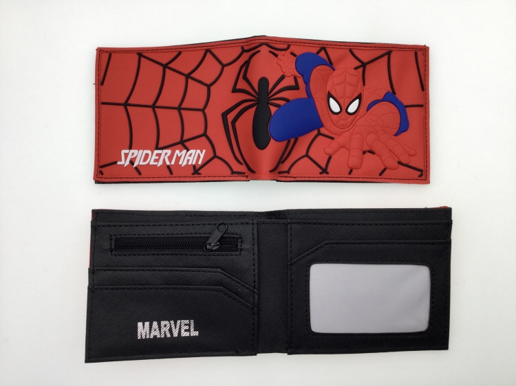 Spiderman Animation peripheral PVC plastic short half discount wallet wallet