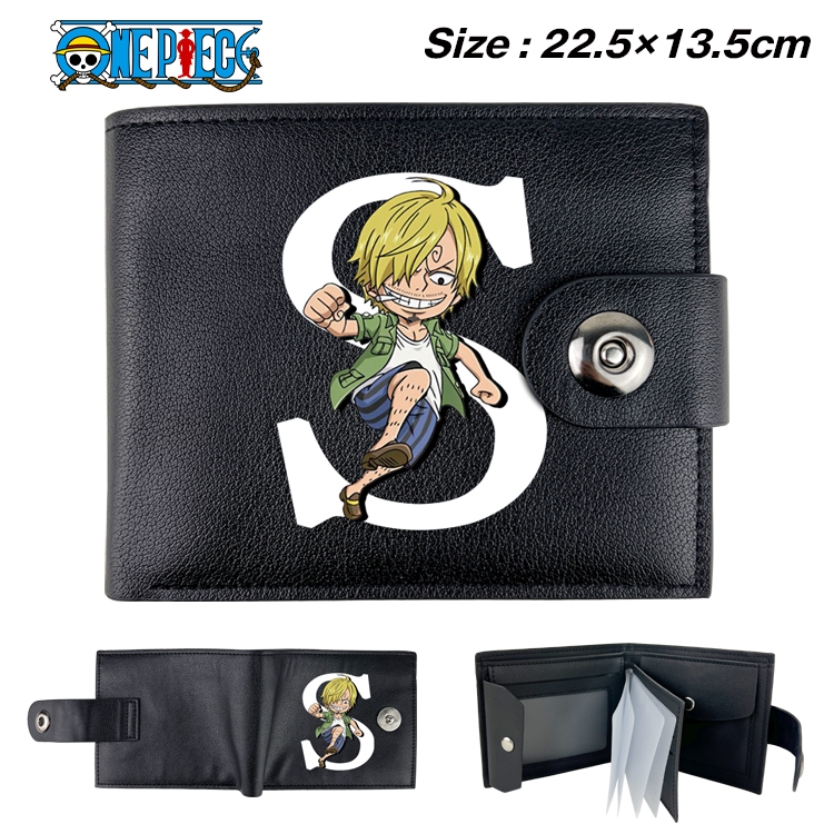 One Piece Animation snap fastener black pickup bag wallet 22.5X13.5CM