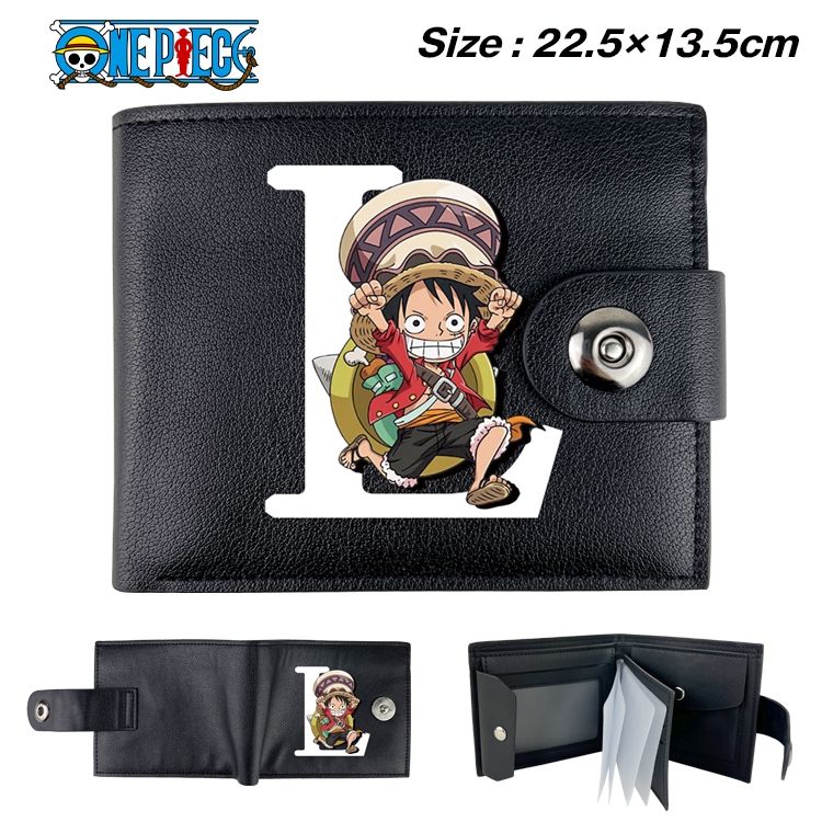 One Piece Animation snap fastener black pickup bag wallet 22.5X13.5CM