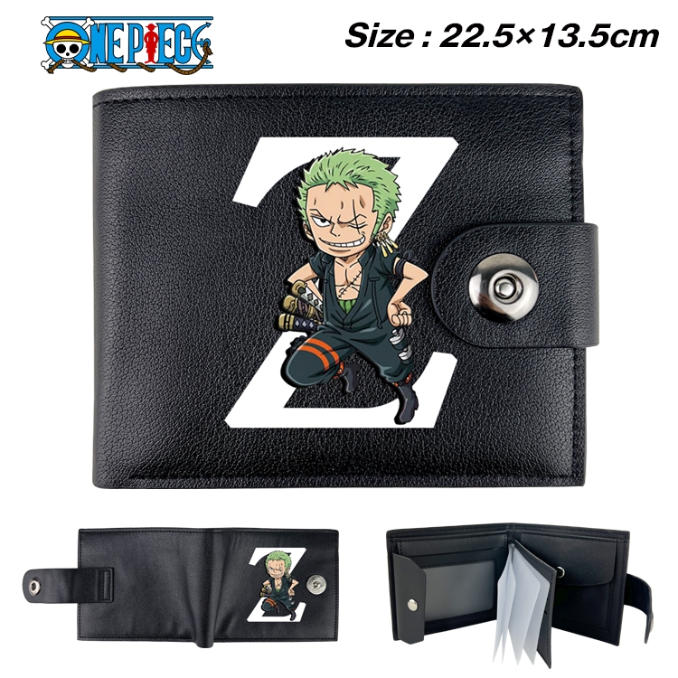 One Piece Animation snap fastener black pickup bag wallet 22.5X13.5CM