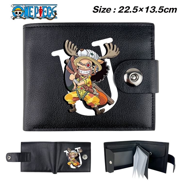One Piece Animation snap fastener black pickup bag wallet 22.5X13.5CM