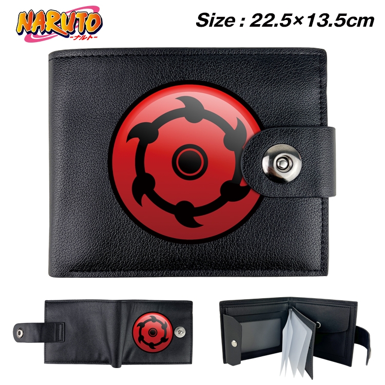 Naruto Animation snap fastener black pickup bag wallet 22.5X13.5CM