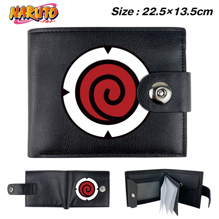 Naruto Animation snap fastener black pickup bag wallet 22.5X13.5CM