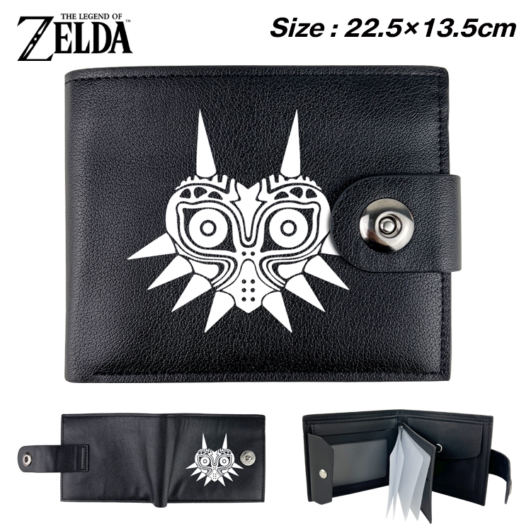 The Legend of Zelda Animation snap fastener black pickup bag wallet 22.5X13.5CM
