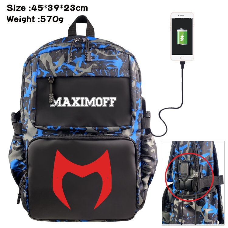 Superhero Movie Anime waterproof nylon camouflage backpack 45X39X23CM