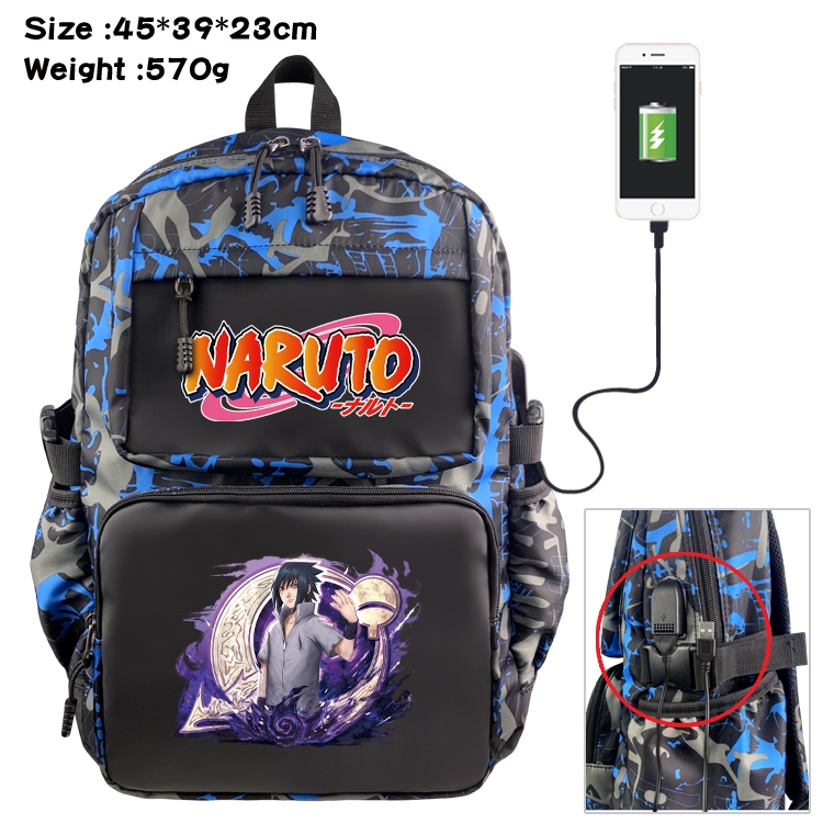 Naruto Anime waterproof nylon camouflage backpack School Bag 45X39X23CM