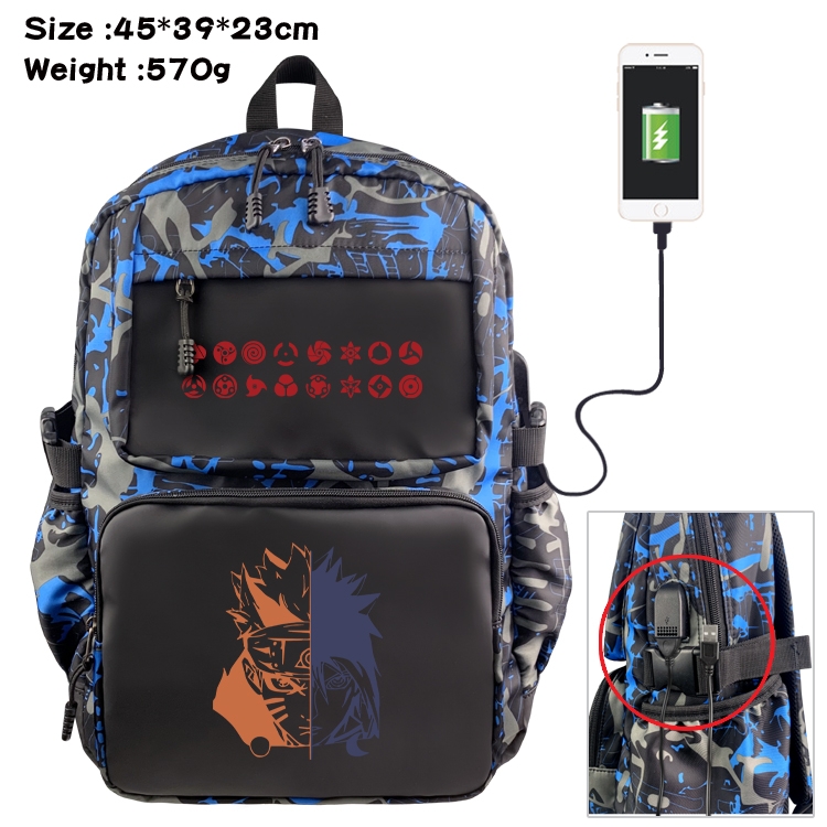 Naruto Anime waterproof nylon camouflage backpack School Bag 45X39X23CM