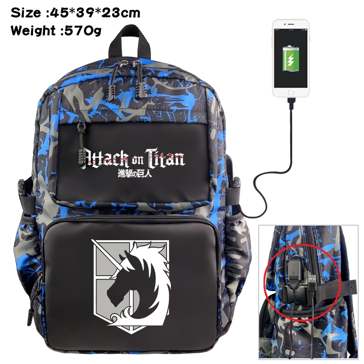 Shingeki no Kyojin Anime waterproof nylon camouflage backpack School Bag 45X39X23CM
