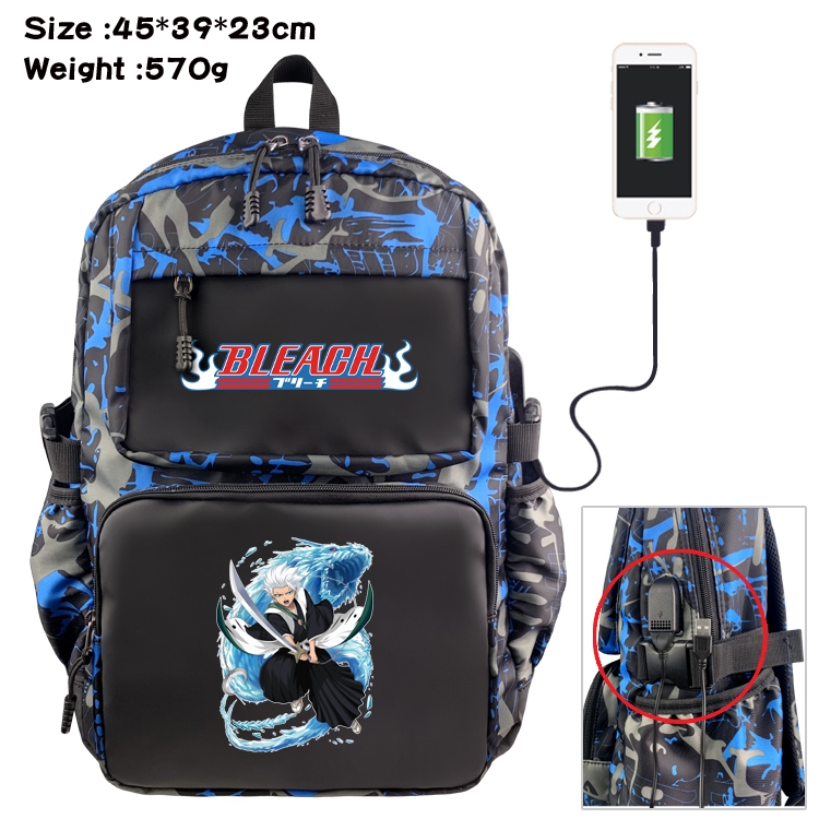 Bleach Anime waterproof nylon camouflage backpack School Bag 45X39X23CM