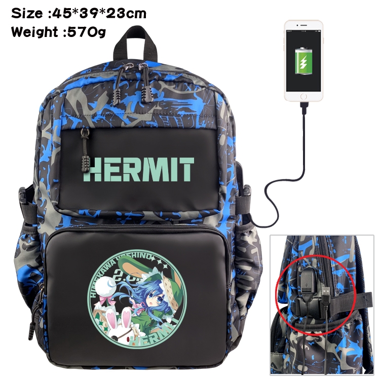 Date-A-Live Anime waterproof nylon camouflage backpack School Bag 45X39X23CM