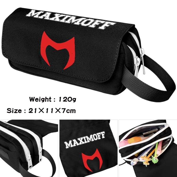 Superhero Movie Anime waterproof canvas portable double-layer pencil bag cosmetic bag 21x11x7cm