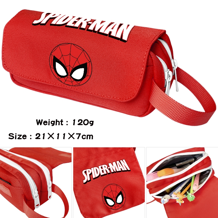 Superhero Movie Anime waterproof canvas portable double-layer pencil bag cosmetic bag 21x11x7cm