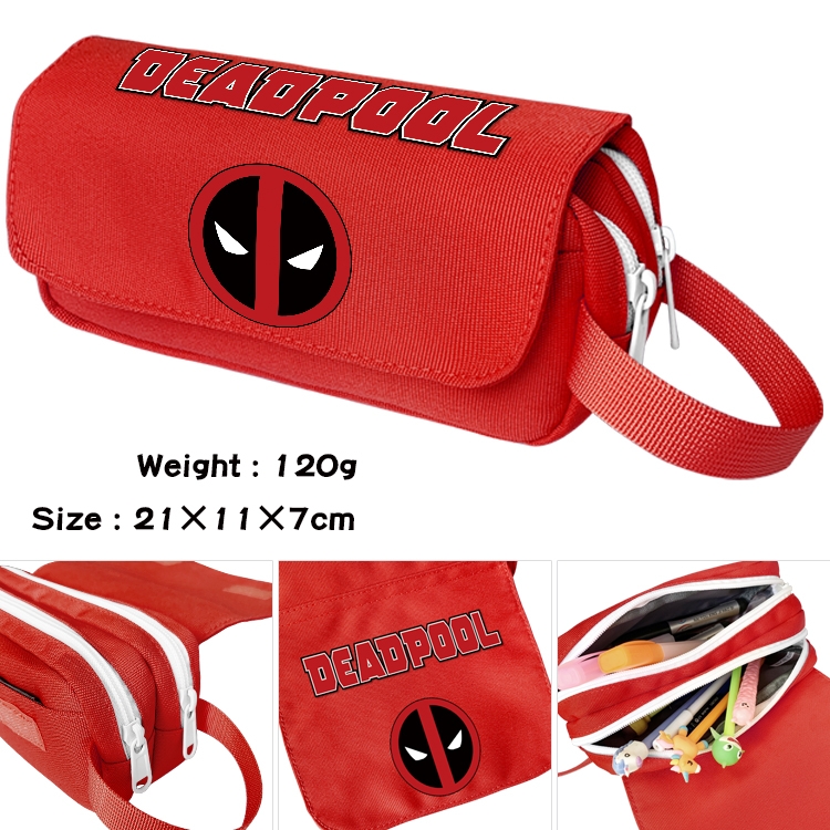 Superhero Movie Anime waterproof canvas portable double-layer pencil bag cosmetic bag 21x11x7cm