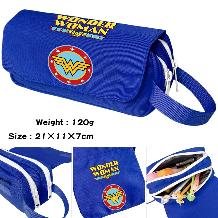 Superhero Movie Anime waterproof canvas portable double-layer pencil bag cosmetic bag 21x11x7cm