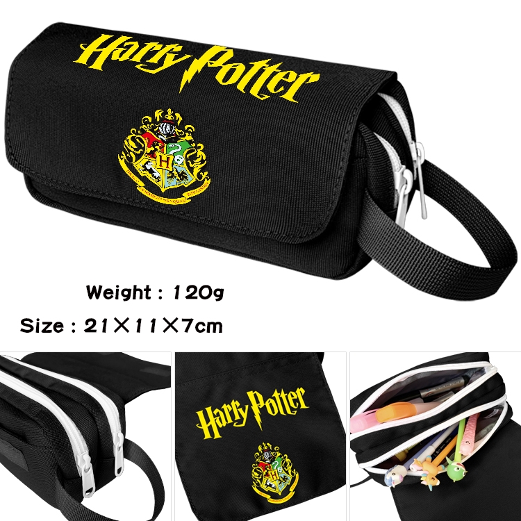 Harry Potter Anime waterproof canvas portable double-layer pencil bag cosmetic bag 21x11x7cm